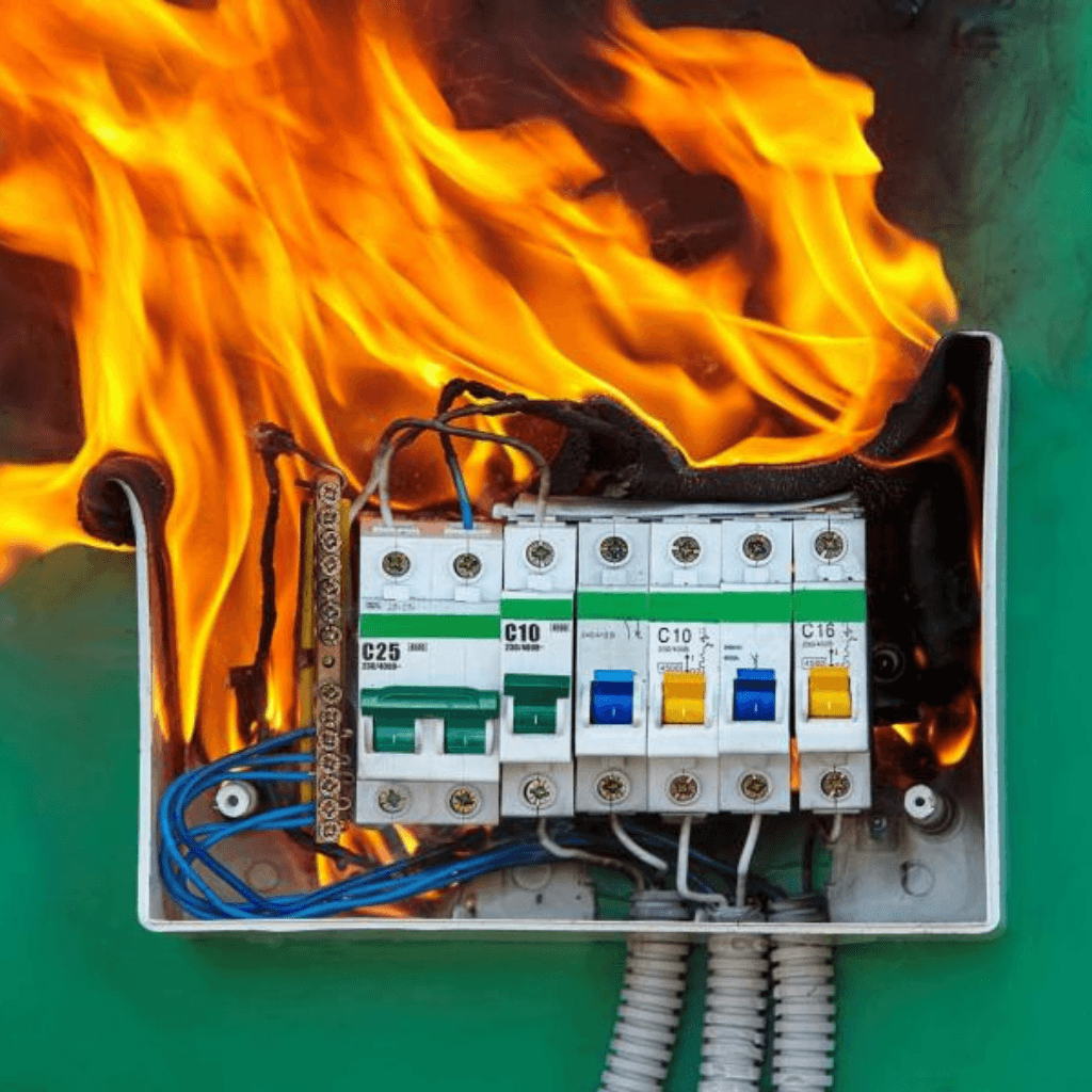 Elektrische zekeringkast in brand - Scope 10